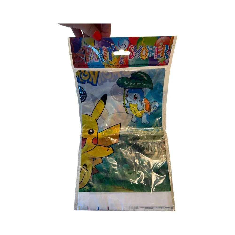 Pokemon Party Supplies Set Pikachu Tablecloth Blue Plastic Forks Spoons Knives